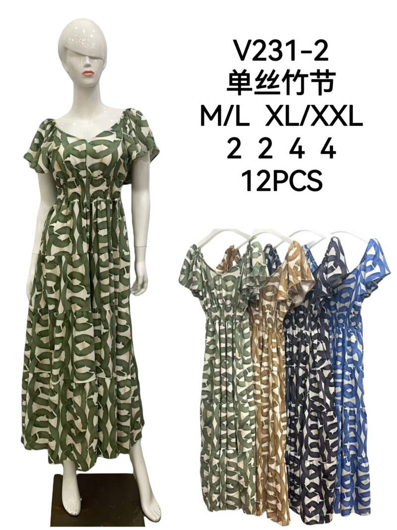 Sukienki damskie Roz M/L-XL-2XL, Mix kolor Paczka 12 szt